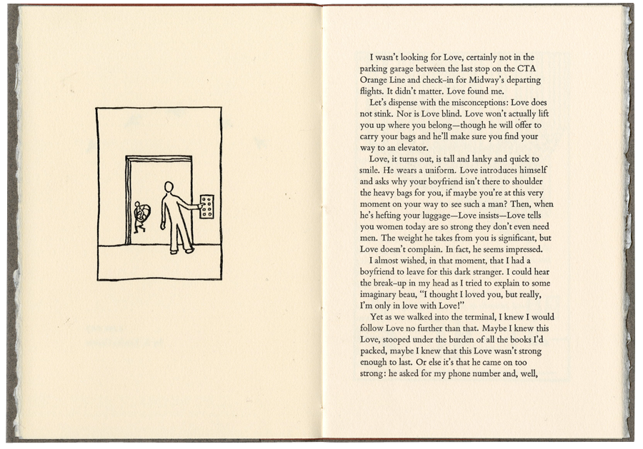 Love is in the Airport Artist Book by Kendra Greene of Greene Ink Press