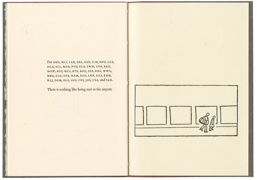 Love is in the Airport Artist Book by Kendra Greene of Greene Ink Press