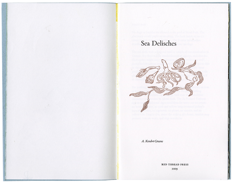 Sea Delisches Artist Book by Kendra Greene of Greene Ink Press